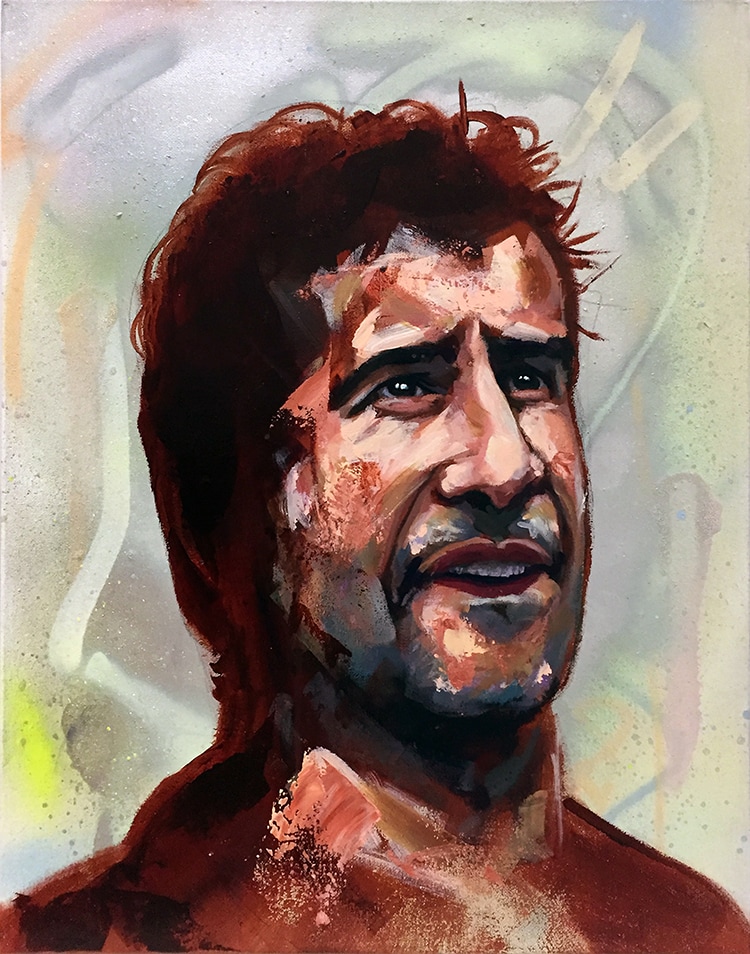 Luis Figo, Portugal, Legend, Football, Soccer, Futebol, Art, Real Madrid, Barcelona, Painting, Portrait, Canvas